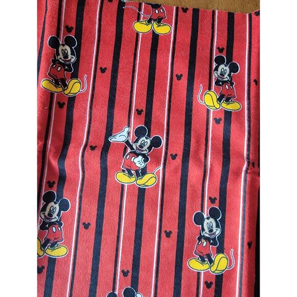 Mickey Mouse Red Striped Flannel Fabric 17x20 Inches - Picture 1 of 4
